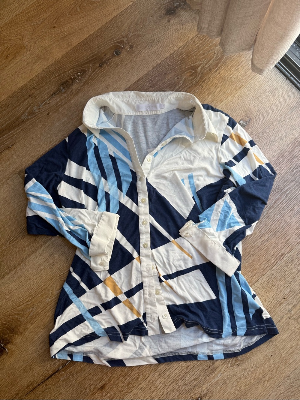 Anne Fontaine Blue and White Striped Blouse